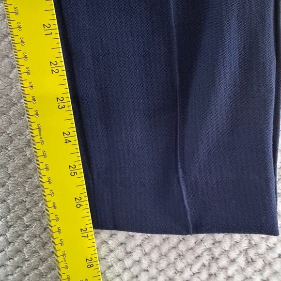 Maje Pants Womens EU34 Blue Slim Straight Mid Rise Pintuck Career Workwear - Picture 12 of 15